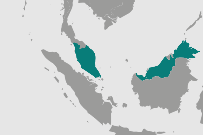 Location of Malaysia in the South East Asian region